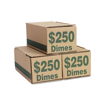 Iconex™ Corrugated Cardboard Coin Storage With Denomination Printed On Side, 8.06 X 3.31 X 3.19,  Green freeshipping - TVN Wholesale